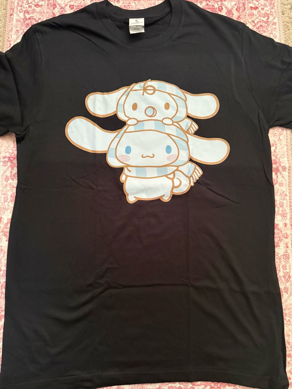 Caribbean Black Tee with Light Blue Character Graphic Cinnamaroll